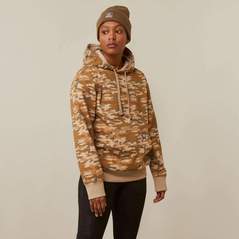 Ariat Tan and Cream Boxy Camo Hoodie XXL